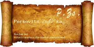 Perkovits Zsóka névjegykártya